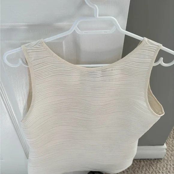 Joseph Ribkoff Cream Textured Tank Top - Picture 2 of 3